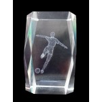 Soccer 3D Laser Engraved Glass Block H:8 x W:4.5cm